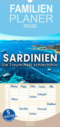 Familienplaner Sardinien - Die Trauminsel schlechthin. (Wandkalender 2022 , 21 cm x 45 cm, hoch)