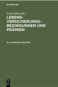 Lebens-Versicherungsbedingungen und Prämien / 1953/1954