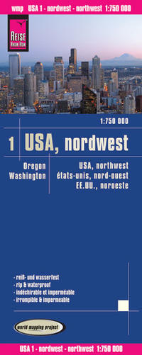 Reise Know-How Landkarte USA 01, Nordwest (1:750.000) : Washington und Oregon