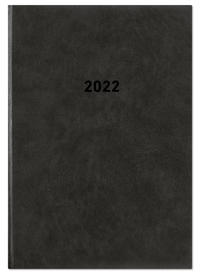 Buchkalender schwarz 2022 - Bürokalender 14,5x21 cm - 1 Tag auf 1 Seite - wattierter Kunststoffeinband - Stundeneinteilung 7 - 19 Uhr - 876-0020