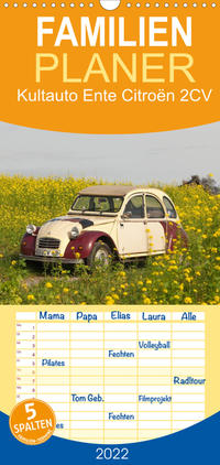 Kultauto Ente Citroën 2CV - Familienplaner hoch (Wandkalender 2022 , 21 cm x 45 cm, hoch)