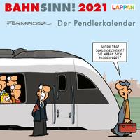 Bahnsinn! Der Pendlerkalender 2021: Tischkalender mit Cartoon-Postkarten