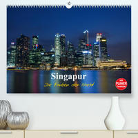 Singapur - Die Farben der Nacht (Premium, hochwertiger DIN A2 Wandkalender 2023, Kunstdruck in Hochglanz)