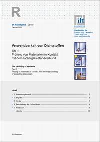 ift-Richtlinie DI-01/1 - Verwendbarkeit von Dichtstoffen.