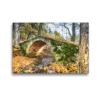 Premium Textil-Leinwand 45 x 30 cm Quer-Format Schafsbrücke im Kemnitzbachtal im Burgsteingebiet aus dem Jahr 1652 | Wandbild, HD-Bild auf Keilrahmen, Fertigbild auf hochwertigem Vlies, Leinwanddruck von Ulrich Männel www.studio-fifty-five.de