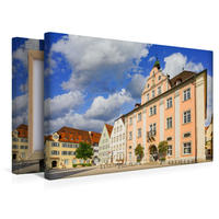 Premium Textil-Leinwand 450 x 300 cm Quer-Format Marktplatz und Rathaus | Wandbild, HD-Bild auf Keilrahmen, Fertigbild auf hochwertigem Vlies, Leinwanddruck von Dirk Meutzner