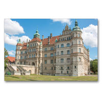 Premium Textil-Leinwand 90 x 60 cm Quer-Format Schloss Güstrow | Wandbild, HD-Bild auf Keilrahmen, Fertigbild auf hochwertigem Vlies, Leinwanddruck von pixs:sell