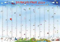 Jahresplaner Happy XL 2024 - Plakat-Kalender 100x70 cm - mit liebevollen Illustrationen - Alpha Edition