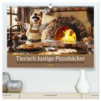 Tierisch lustige Pizzabäcker (hochwertiger Premium Wandkalender 2025 DIN A2 quer), Kunstdruck in Hochglanz