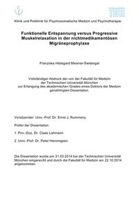 Funktionelle Entspannung versus Progressive Muskelrelaxation in der nichtmedikamentösen Migräneprophylaxe