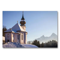 Premium Textil-Leinwand 90 x 60 cm Quer-Format Wallfahrtskirche Maria Gern bei Berchtesgaden in Oberbayern | Wandbild, HD-Bild auf Keilrahmen, Fertigbild auf hochwertigem Vlies, Leinwanddruck von Christian Müringer