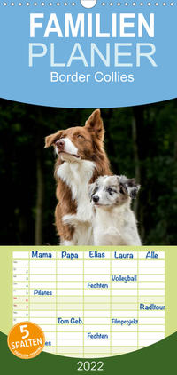 Familienplaner Border Collies 2022 (Wandkalender 2022 , 21 cm x 45 cm, hoch)