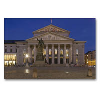 Premium Textil-Leinwand 90 x 60 cm Quer-Format Nationaltheater München | Wandbild, HD-Bild auf Keilrahmen, Fertigbild auf hochwertigem Vlies, Leinwanddruck von Berthold Werner