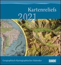 Geographisch-Kartographischer Kalender 2021 – Kartenreliefs – Wand-Kalender mit historischen Landkarten – 45 x 48 cm