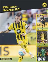 BVB Posterkalender. Jahres-Wandkalender 2023 für Fußballfans. Fotokalender mit den Stars von Borussia Dortmund. Bildkalender im Hochformat, 34x44 cm