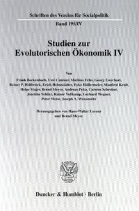 Studien zur Evolutorischen Ökonomik IV.