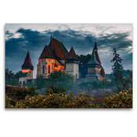 Premium Textil-Leinwand 1200 x 800 cm Quer-Format Kirchenburg Birthälm | Wandbild, HD-Bild auf Keilrahmen, Fertigbild auf hochwertigem Vlies, Leinwanddruck von Roland Brack