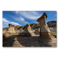 Premium Textil-Leinwand 900 x 600 cm Quer-Format Hoodoos bei Drumheller | Wandbild, HD-Bild auf Keilrahmen, Fertigbild auf hochwertigem Vlies, Leinwanddruck von Roland Brack