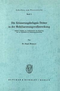 Die Erinnerungsbefugnis Dritter in der Mobiliarzwangsvollstreckung.