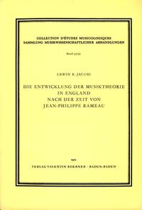 Die Entwicklung der Musiktheorie in England nach der Zeit von Jean-Philippe Rameau.