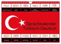 Sprachkalender Türkisch-Deutsch (Wandkalender 2024 DIN A4 quer), CALVENDO Monatskalender