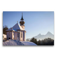 Premium Textil-Leinwand 75 x 50 cm Quer-Format Wallfahrtskirche Maria Gern bei Berchtesgaden in Oberbayern | Wandbild, HD-Bild auf Keilrahmen, Fertigbild auf hochwertigem Vlies, Leinwanddruck von Christian Müringer