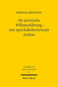 Die juristische Willenserklärung - eine sprechakttheoretische Analyse