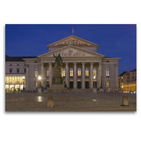 Premium Textil-Leinwand 120 x 80 cm Quer-Format Nationaltheater München | Wandbild, HD-Bild auf Keilrahmen, Fertigbild auf hochwertigem Vlies, Leinwanddruck von Berthold Werner