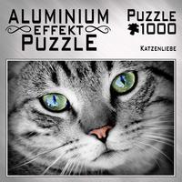 Aluminium Effekt Puzzle - Motiv: Katzenliebe