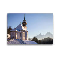 Premium Textil-Leinwand 45 x 30 cm Quer-Format Wallfahrtskirche Maria Gern bei Berchtesgaden in Oberbayern | Wandbild, HD-Bild auf Keilrahmen, Fertigbild auf hochwertigem Vlies, Leinwanddruck von Christian Müringer