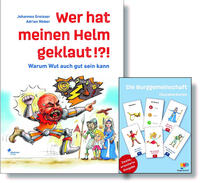 Buch "Wer hat meinen Helm geklaut!?!" und Charakterkarten