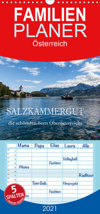 Salzkammergut - Die schönsten Seen Oberösterreichs - Familienplaner hoch (Wandkalender 2021 , 21 cm x 45 cm, hoch)