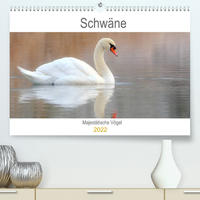 Schwäne Majestätische Vögel (Premium, hochwertiger DIN A2 Wandkalender 2022, Kunstdruck in Hochglanz)