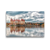 Premium Textil-Leinwand 45 x 30 cm Quer-Format Schloss Moritzburg | Wandbild, HD-Bild auf Keilrahmen, Fertigbild auf hochwertigem Vlies, Leinwanddruck von hessbeck.fotografix