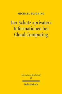 Der Schutz "privater" Informationen bei Cloud Computing