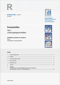 ift-Richtlinie LU-01/1 - Fensterlüfter.