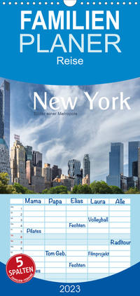 Familienplaner New York - Bilder einer Metropole (Wandkalender 2023 , 21 cm x 45 cm, hoch)