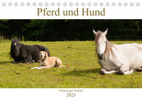 Pferd und Hund - Vierbeinige Freunde (Tischkalender 2023 DIN A5 quer)