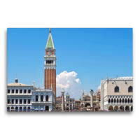 Premium Textil-Leinwand 75 x 50 cm Quer-Format Campanile und Markusplatz in Venedig in Itlaien | Wandbild, HD-Bild auf Keilrahmen, Fertigbild auf hochwertigem Vlies, Leinwanddruck von Marion Meyer © Stimmungsbilder1