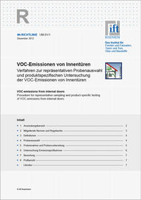 ift-Richtlinie UM-01/1 VOC-Emissionen von Innentüren