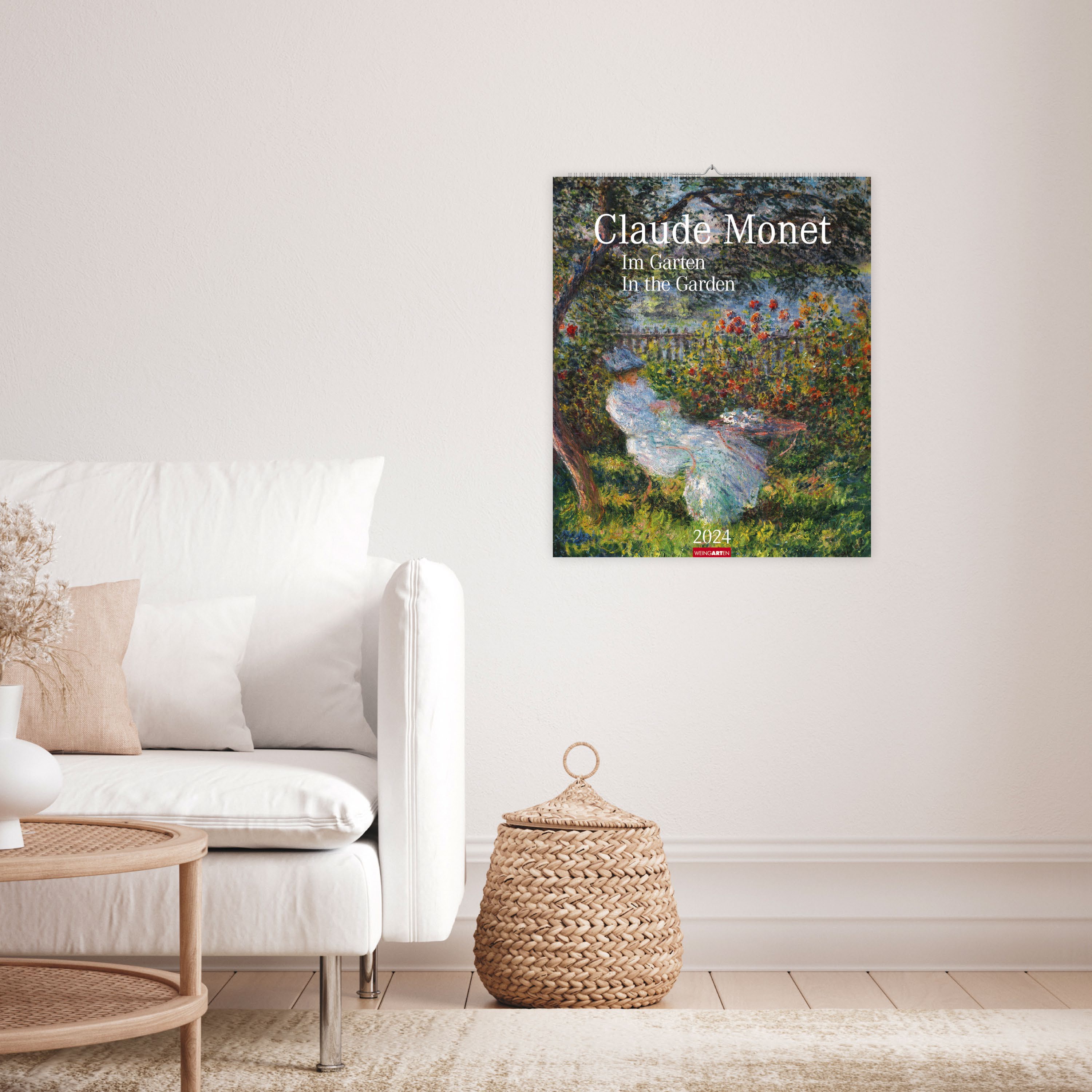 Claude Monet - Im Garten. Kalender 2024 mit den schönsten Gartenbildern des Impressionisten aus den Museen der Welt. Wandkalender 2024 Großformat für Kunstliebhaber. 46x55 cm