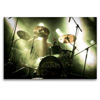 Premium Textil-Leinwand 120 x 80 cm Quer-Format Hell Drummer - Schlagzeug Action | Wandbild, HD-Bild auf Keilrahmen, Fertigbild auf hochwertigem Vlies, Leinwanddruck von Renate Bleicher