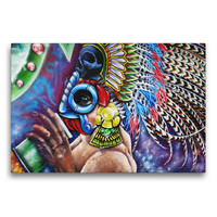 Premium Textil-Leinwand 75 x 50 cm Quer-Format Azteke in Querétaro, QRO, Mexiko | Wandbild, HD-Bild auf Keilrahmen, Fertigbild auf hochwertigem Vlies, Leinwanddruck von Arie Wubben