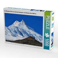 CALVENDO Puzzle Der Manaslu (8163 m) zwischen Samagaon und Birendra See (3600 m) 1000 Teile Lege-Größe 64 x 48 cm Foto-Puzzle Bild von Ulrich Senff