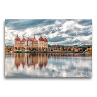 Premium Textil-Leinwand 75 x 50 cm Quer-Format Schloss Moritzburg | Wandbild, HD-Bild auf Keilrahmen, Fertigbild auf hochwertigem Vlies, Leinwanddruck von hessbeck.fotografix