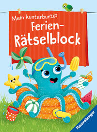 Ravensburger Mein kunterbunter Ferien-Rätselblock - Rätselspaß im Urlaub, auf Reisen oder Zuhause - Rätselblock ab 7 Jahre