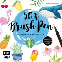 50 x Brush Pen – Flamingo, Kaktus und Co.