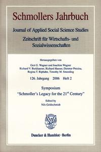 Symposium "Schmoller's Legacy for the 21st Century".