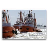 Premium Textil-Leinwand 75 x 50 cm Quer-Format Analoge Fotografie * Tall Ships * Sail 1995 Bremerhaven | Wandbild, HD-Bild auf Keilrahmen, Fertigbild auf hochwertigem Vlies, Leinwanddruck von Helmut Harhaus