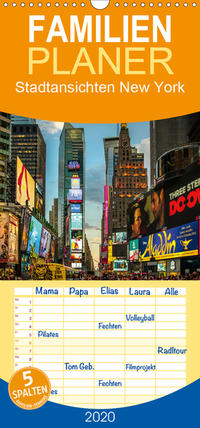 Stadtansichten New York - Familienplaner hoch (Wandkalender 2020 , 21 cm x 45 cm, hoch)